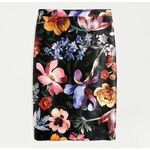 NWT $198 J.Crew Collection Jacquard Metallic Pencil Skirt Dutch Floral 16